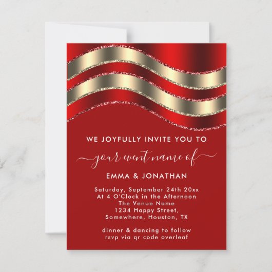 QR Code Logo Red Gold Kerstmis Feestdagen (Voorkant)