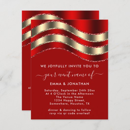 QR Code Logo Red Gold Kerstmis Feestdagen (Voorkant / Achterkant)