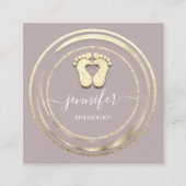 QR Code Logo Reflexology Foot Massage Feet Blush Vierkante Visitekaartje (Voorkant)