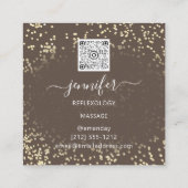 QR Code Logo Reflexology Foot Massage Feet Brown Vierkante Visitekaartje (Achterkant)