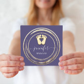 QR Code Logo Reflexology Foot Massage Feet Paars Vierkante Visitekaartje