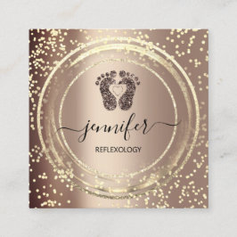 QR Code Logo Reflexology Foot Massage Feet Roos Vierkante Visitekaartje