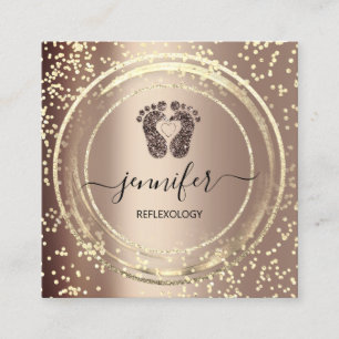 QR Code Logo Reflexology Foot Massage Feet Roos Vierkante Visitekaartje