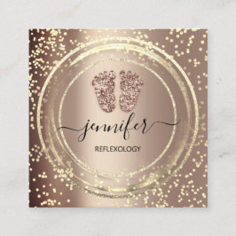 QR Code Logo Reflexology Massage Feet Roos Gold Vierkante Visitekaartje