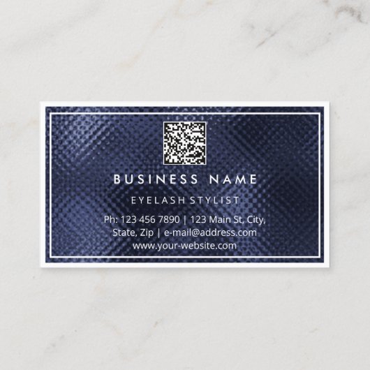 QR CODE Logo Restaurant Koken Diet Chef Navy Visitekaartje (Achterkant)