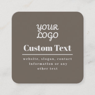QR code & Logo Retro-Modern Beige & Grijs Vierkante Visitekaartje