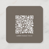 QR code & Logo Retro-Modern Beige & Grijs Vierkante Visitekaartje (Achterkant)