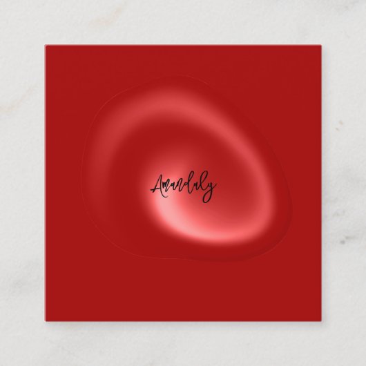 QR Code Logo Rood Abstract Moderne Minimalisme Vierkante Visitekaartje (Voorkant)