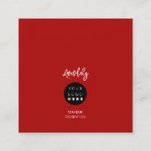 QR-code Logo Rood zwart-minimalisme Vierkante Visitekaartje (Voorkant)