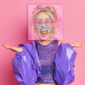 QR Code Logo Roze Glitter Gold Drivers Holografisc Vierkante Visitekaartje