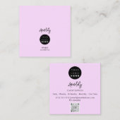 QR-code Logo Roze minimalistisch deegelaar Vierkante Visitekaartje (Voorkant / Achterkant)