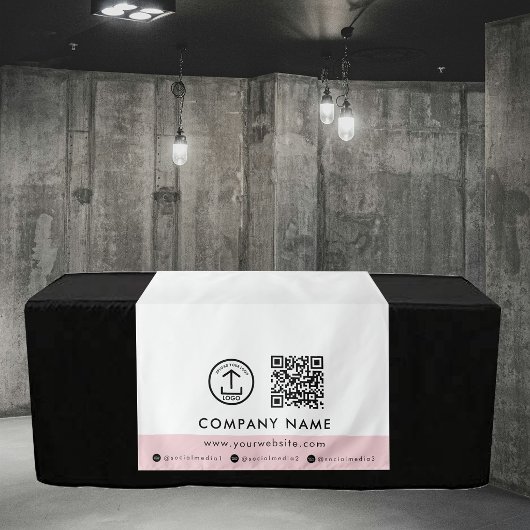 QR Code Logo Roze Verkoper Evenement Expo Tafel Ru Wandkleed