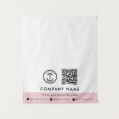 QR Code Logo Roze Verkoper Evenement Expo Tafel Ru Wandkleed (Voorkant)