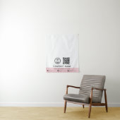 QR Code Logo Roze Verkoper Evenement Expo Tafel Ru Wandkleed (In situ)