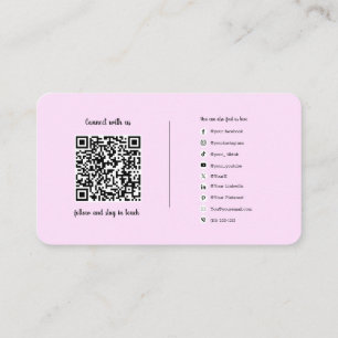 QR-code logo salon voor sociale media-verbinding Visitekaartje