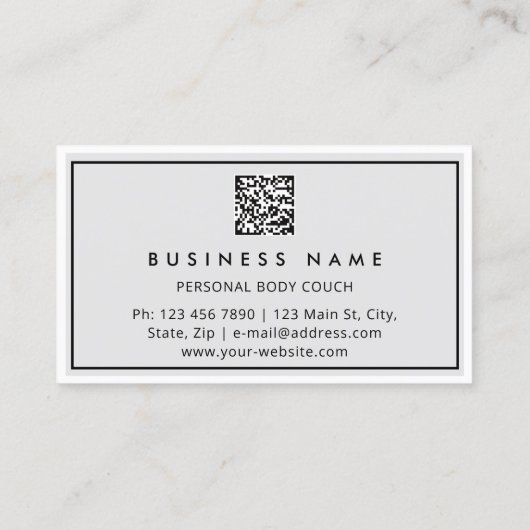 QR-CODE Logo Sculpting Massage Care Grey Visitekaartje (Achterkant)