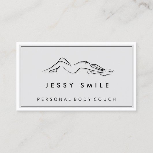 QR-CODE Logo Sculpting Massage Care Grey Visitekaartje (Voorkant)