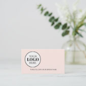 QR Code Logo Simple Soft Pink Visitekaartje (Staand voorkant)