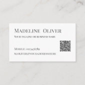 QR Code Logo Simple Soft Pink Visitekaartje (Achterkant)