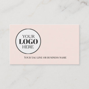 QR Code Logo Simple Soft Pink Visitekaartje