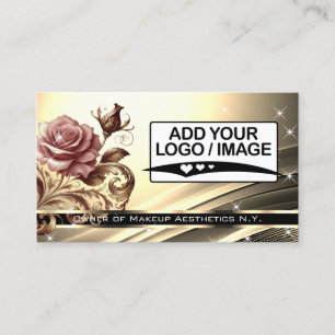 QR Code Logo Sjabloon Deluxe Gouden Roos Luxe Visitekaartje