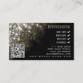 QR Code Logo Sjabloon Lichtgevende Gouden Glitters Visitekaartje (Achterkant)