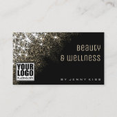QR Code Logo Sjabloon Lichtgevende Gouden Glitters Visitekaartje (Voorkant)
