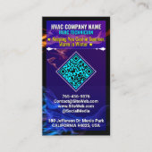 QR-code, Logo & Slogan | Verwarming en Koeling HVA Visitekaartje (Voorkant)