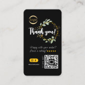 QR-code logo sociale media bedankt zwart Visitekaartje (Voorkant)