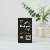 QR-code logo sociale media bedankt zwart Visitekaartje (Staand voorkant)