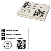 Qr code logo sociale media pictogrammen rubberstem rubberstempel (Gestempeld)