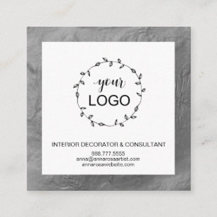 *~* QR Code LOGO - Sociale media pictogrammen SILV Vierkante Visitekaartje