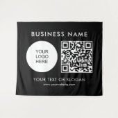 QR Code Logo Tekst Seminar Feest Evenement Groot Wandkleed (Voorkant (horizontaal))