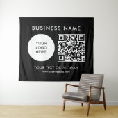 QR Code Logo Tekst Seminar Feest Evenement Groot Wandkleed (In Situ (horizontaal))