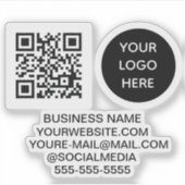 QR Code Logo Vinyl Bedrijf Sticker (Voorkant)