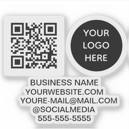 QR Code Logo Vinyl Bedrijf Sticker (Voorkant)