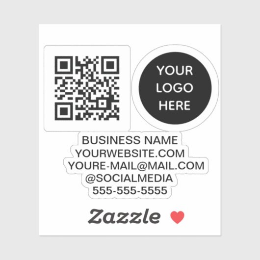 QR Code Logo Vinyl Bedrijf Sticker (Vel)