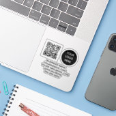QR Code Logo Vinyl Bedrijf Sticker (Laptop met iPhone)