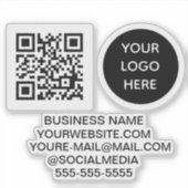 QR Code Logo Vinyl Bedrijf Sticker (Voorkant)
