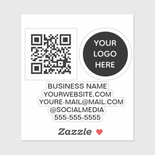 QR Code Logo Vinyl Bedrijf Sticker (Vel)
