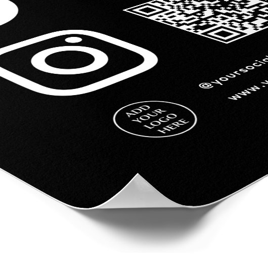 QR-code Logo volgt hier Scannen verbinden met ons Poster (Hoek)