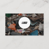 QR-code logo voor afvalverwijdering Visitekaartje (Achterkant)