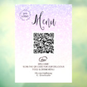 *~* QR-code Logo voor Menu Glitter Ombre Raamsticker (Vel 3)