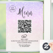 *~* QR-code Logo voor Menu Glitter Ombre Raamsticker (Huis)
