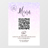 *~* QR-code Logo voor Menu Glitter Ombre Raamsticker (Vel)