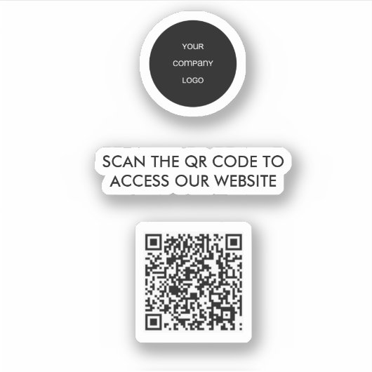 QR Code Logo Website Toegang Sticker (Voorkant)
