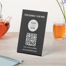 QR Code Logo Website Zwart voetstuk Teken