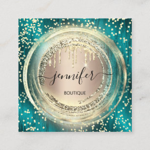 QR-code Logo Winkel op Blush Roos Gold Drivers Con Vierkante Visitekaartje