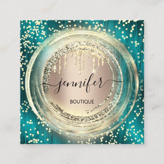 QR-code Logo Winkel op Blush Roos Gold Drivers Con Vierkante Visitekaartje (Voorkant)