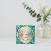 QR-code Logo Winkel op Blush Roos Gold Drivers Con Vierkante Visitekaartje (Staand voorkant)